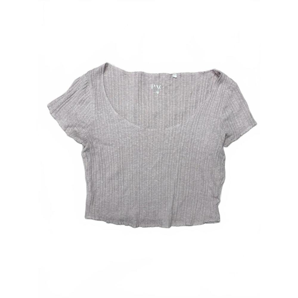 3 for $12: PacCares ECO Mauve Short Sleeve Ribbed Crop Top Size Small